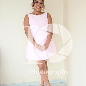 Pink Fit and Flare Sleeveless Mini Dress for Weddings